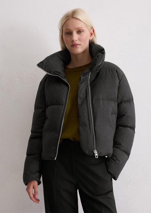 Down puffer jacket relaxed — Dark Grey Melange