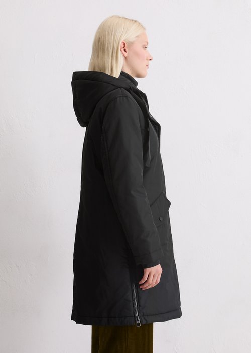 Padded parka jacket fitted — Black