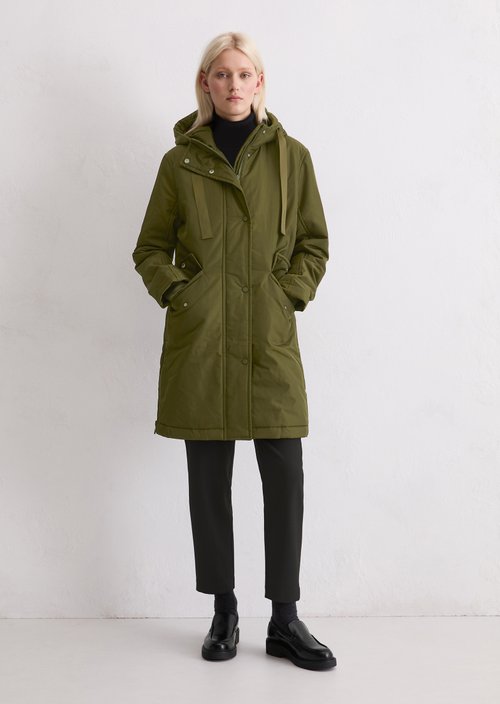 Padded parka jacket fitted — Mossy Olive