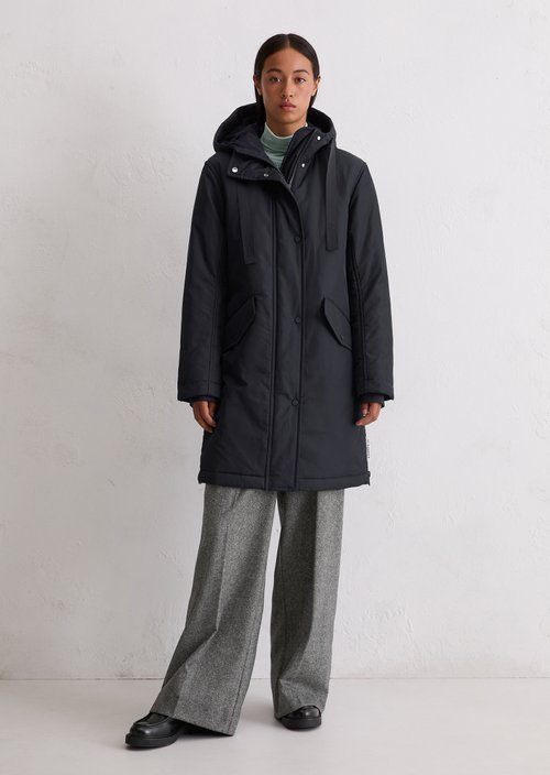 Padded parka jacket fitted — Deep Night Blue