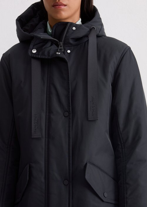 Padded parka jacket fitted — Deep Night Blue