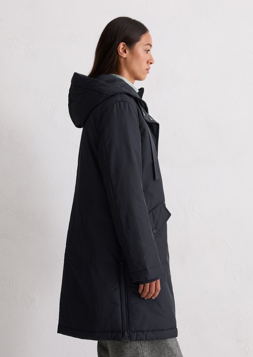 Padded parka jacket fitted — Deep Night Blue