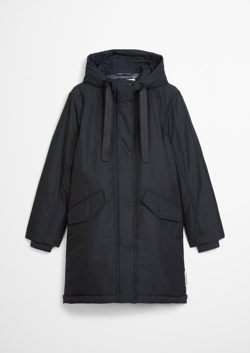 Padded parka jacket fitted — Deep Night Blue