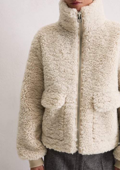 Teddy jacket regular — Light Oat