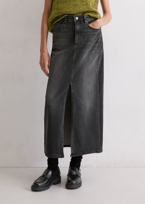 Maxi denim skirt — Black