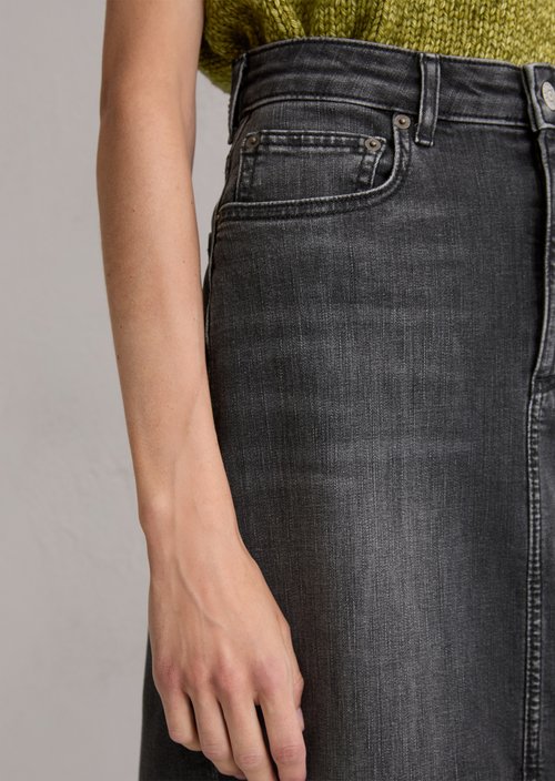Maxi denim skirt — Black