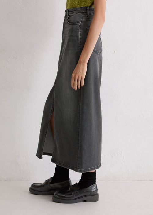 Maxi denim skirt — Black
