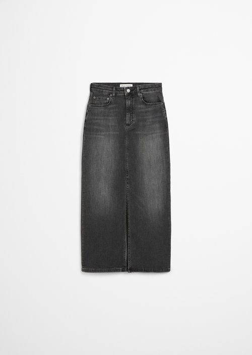 Maxi denim skirt — Black