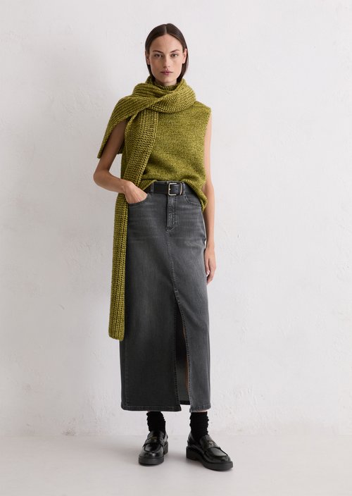 Maxi denim skirt — Black