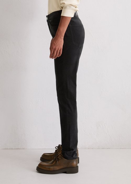 Velvet pants model Alkea slim — Black