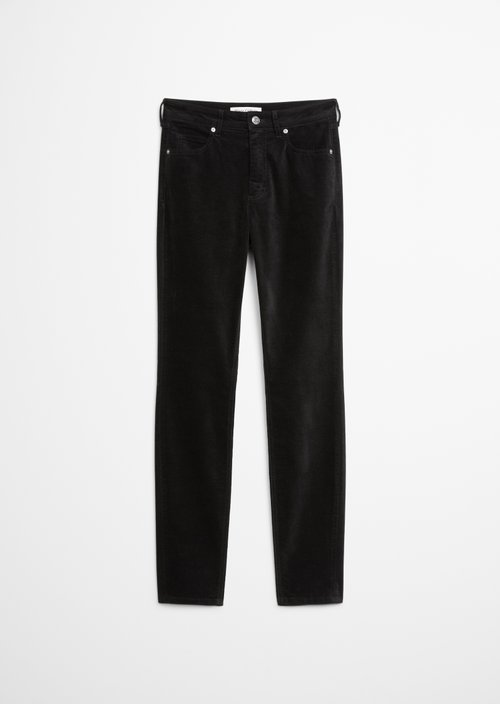 Velvet pants model Alkea slim — Black