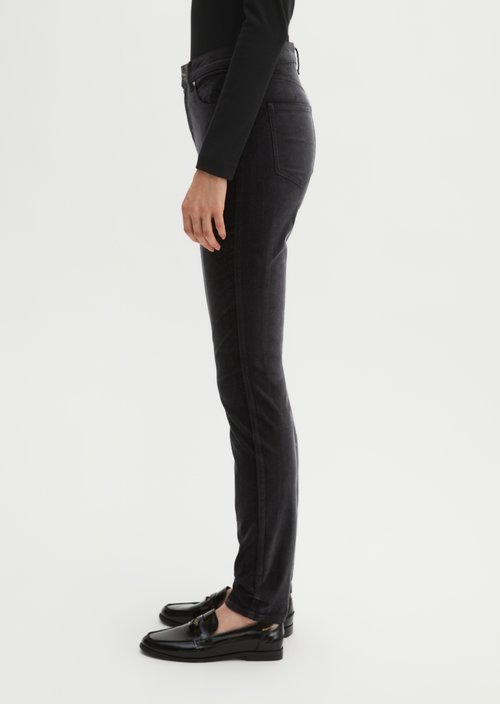 Velvet pants model Alkea slim — Dark Grey Melange