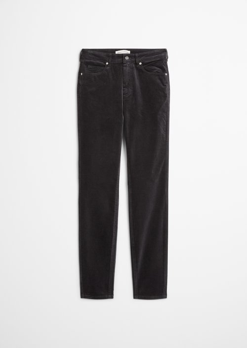 Velvet pants model Alkea slim — Dark Grey Melange