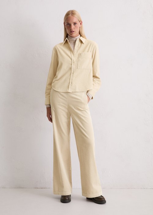 Relaxed fine corduroy blouse — Light Oat