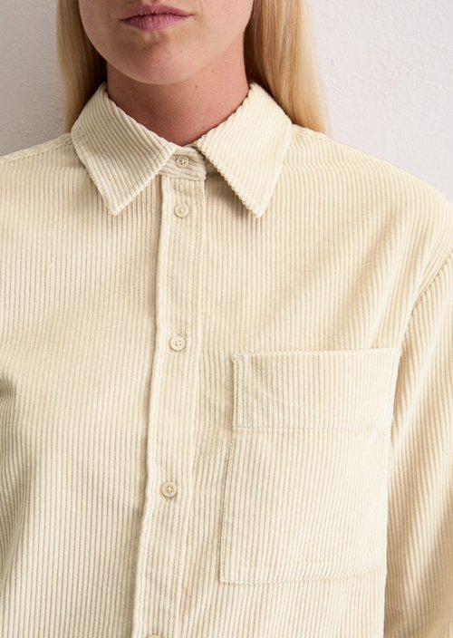 Relaxed fine corduroy blouse — Light Oat