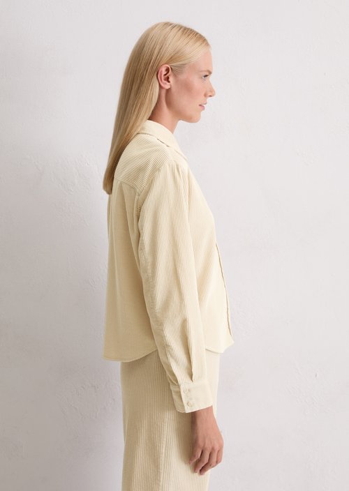 Relaxed fine corduroy blouse — Light Oat