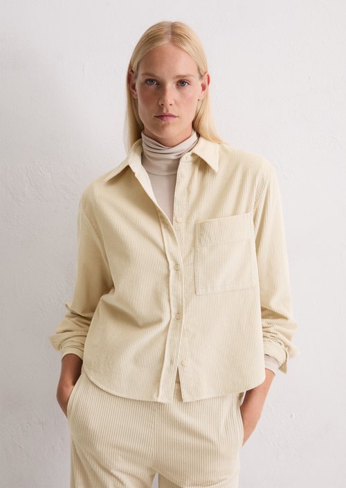 Relaxed fine corduroy blouse — Light Oat