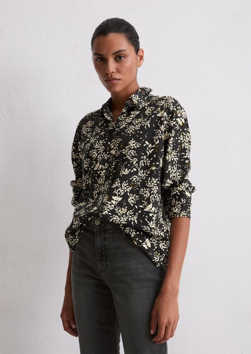 Regular all-over print blouse — Black