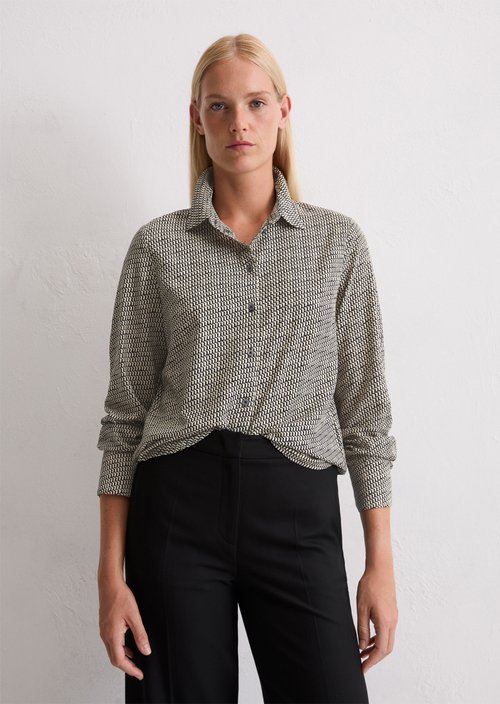 Regular all-over print blouse — Offwhite