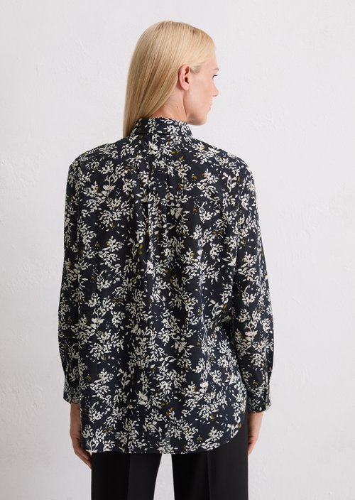Relaxed print blouse — Black