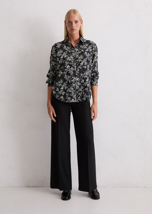 Relaxed print blouse — Black