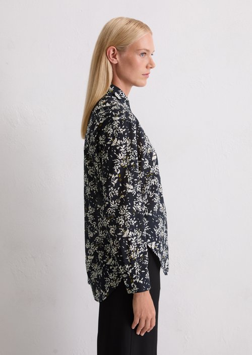 Relaxed print blouse — Black