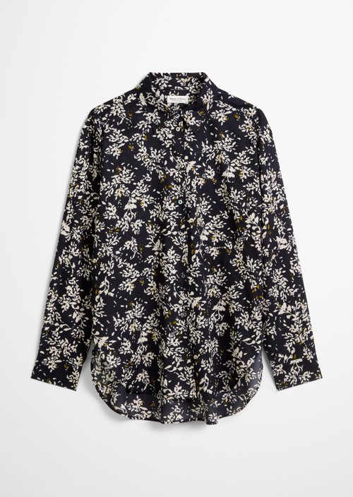 Relaxed print blouse — Black