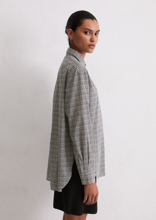 Relaxed print blouse — Offwhite