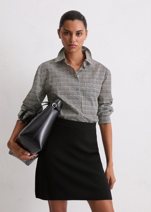 Relaxed print blouse — Offwhite