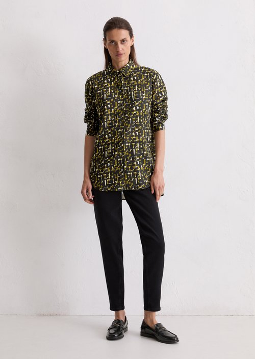 Relaxed print blouse — Medium Green