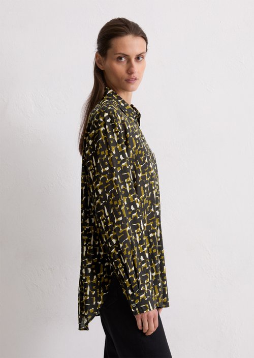 Relaxed print blouse — Medium Green