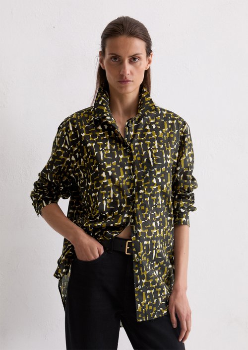 Relaxed print blouse — Medium Green
