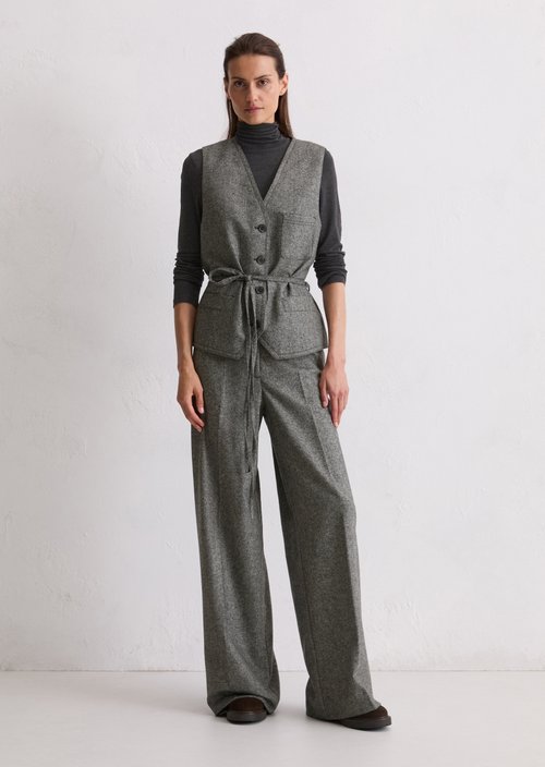 Tweed vest fitted — Black