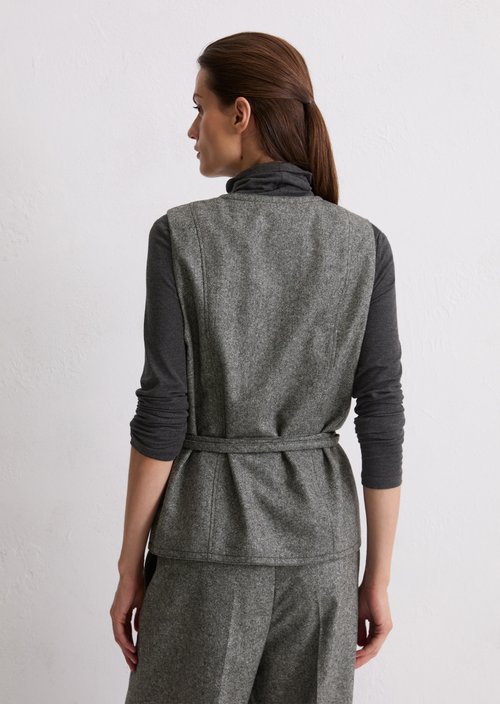 Tweed vest fitted — Black