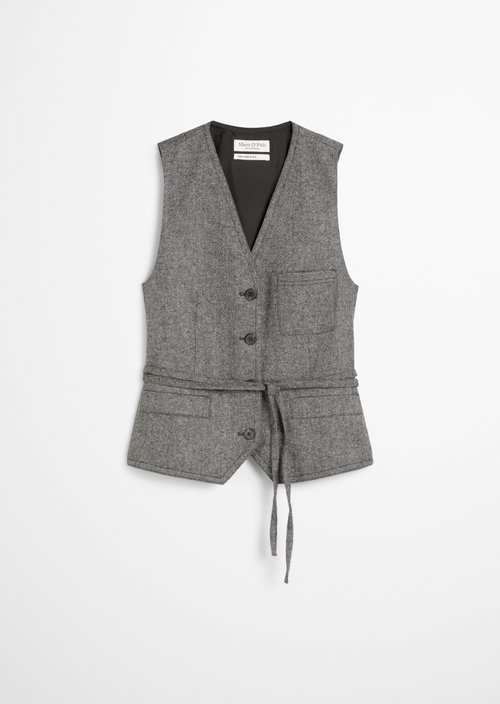 Tweed vest fitted — Black