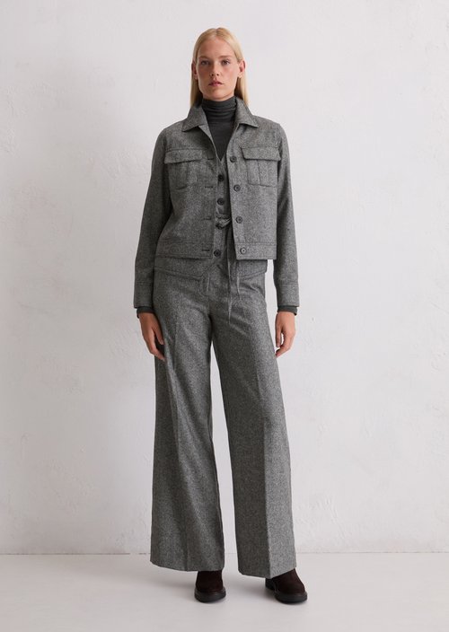 Tweed jacket relaxed cropped — Black