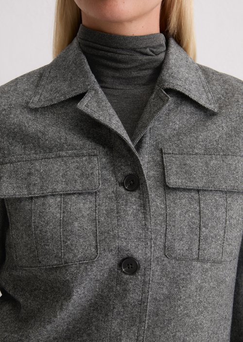 Tweed jacket relaxed cropped — Black