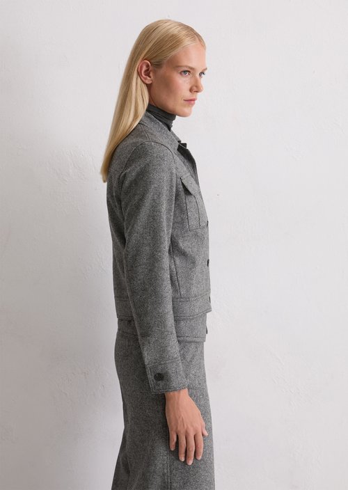 Tweed jacket relaxed cropped — Black