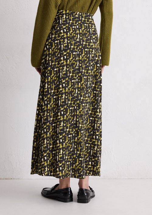 Flared maxi skirt — Medium Green (alternate view)
