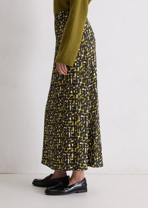 Flared maxi skirt — Medium Green