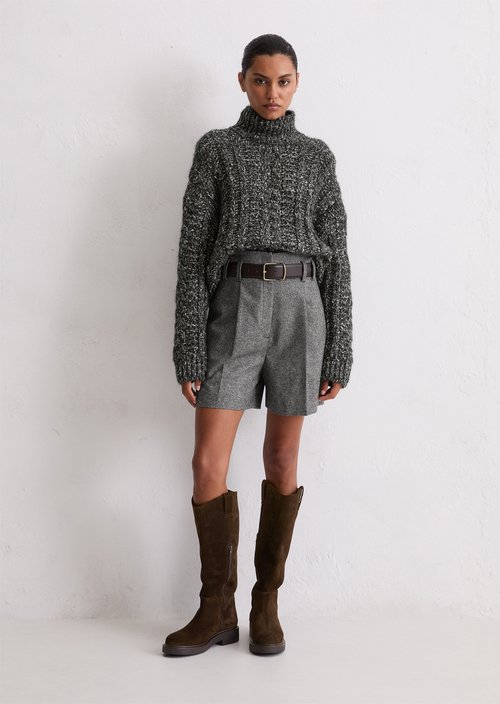 Tweed shorts regular — Black