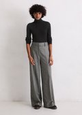 Tweed trousers wide made from a virgin wool mix - black | Trousers