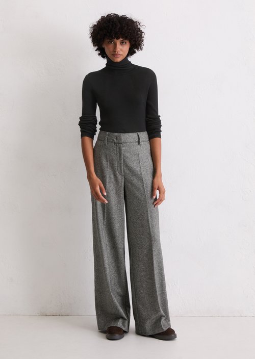 Tweed trousers wide — Black
