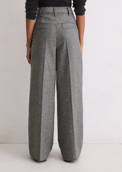 Tweed trousers wide — Black