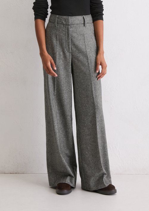 Tweed trousers wide — Black