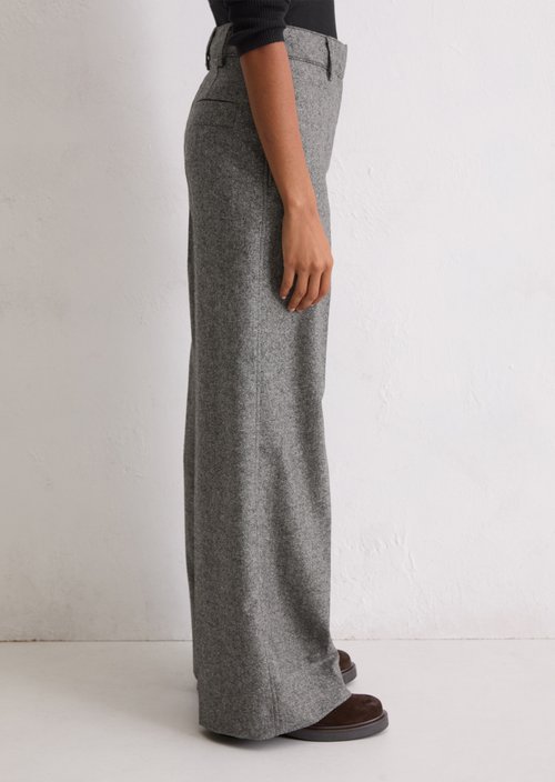 Tweed trousers wide — Black