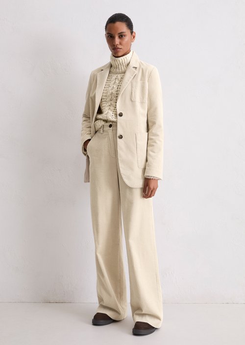 Corduroy blazer shaped — Light Oat