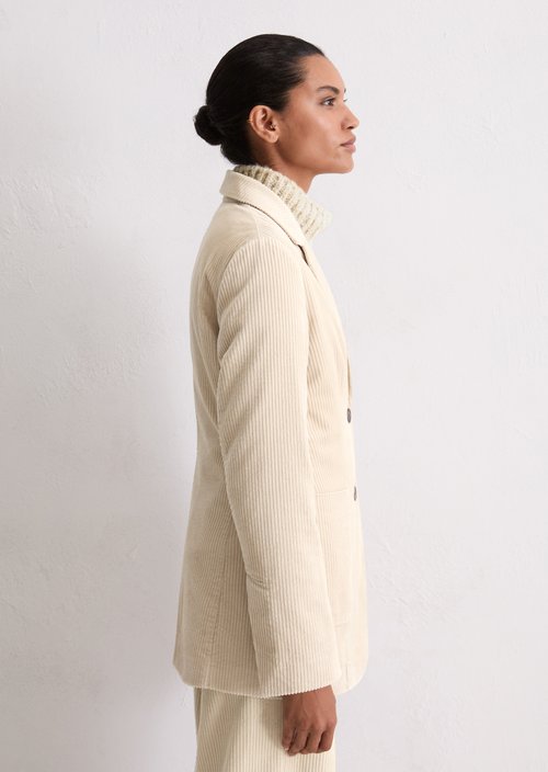 Corduroy blazer shaped — Light Oat