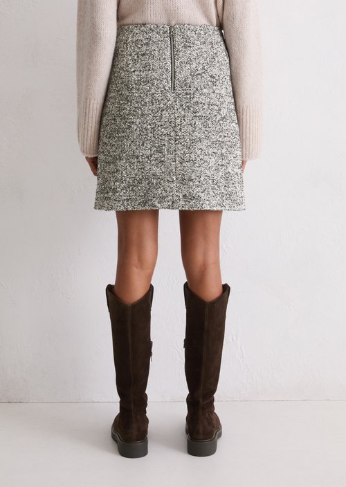 Bouclé mini skirt regular — Dark Brown