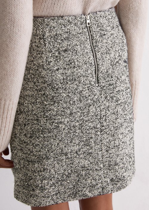 Bouclé mini skirt regular — Dark Brown
